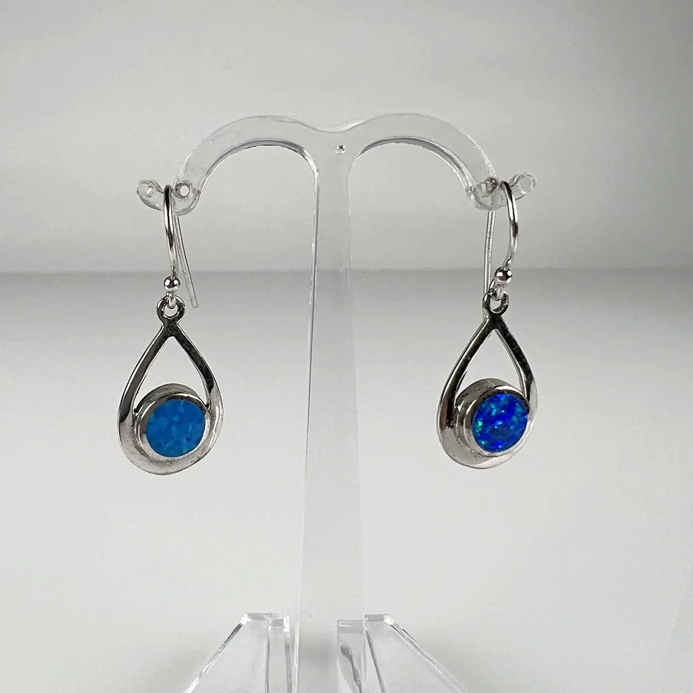 Cercei drop opal cu carlig din argint 925 - 15mm - vedere 2