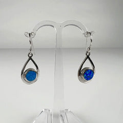 Cercei drop opal cu carlig din argint 925 - 15mm - vedere 2