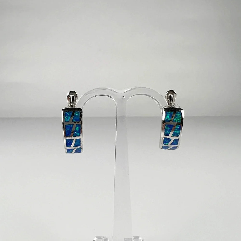 Cercei drop opal cu leverback din argint 925 - 20mm - vedere 2