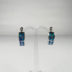 Cercei drop opal cu leverback din argint 925 - 20mm - vedere 2