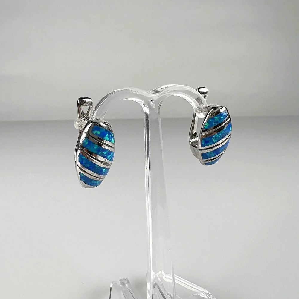 Cercei drop opal leverback argint 925 - 20mm - vedere 1