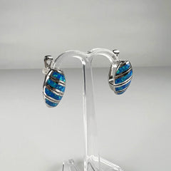 Cercei drop opal leverback argint 925 - 20mm - vedere 1