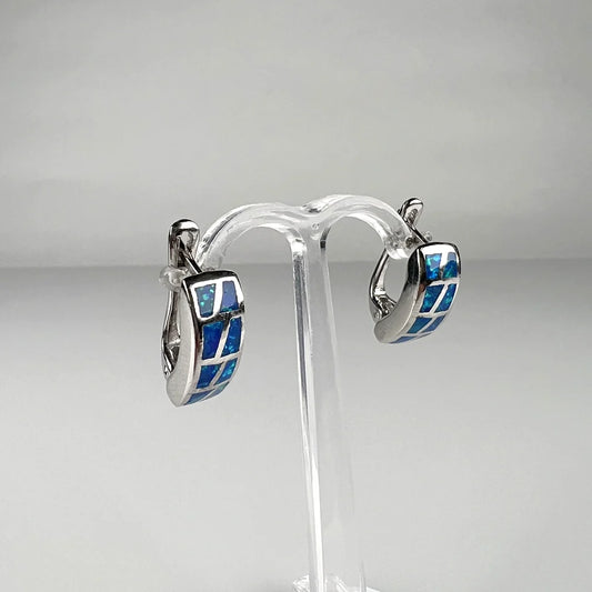 Cercei drop opal leverback din argint 925, 20 mm - vedere 1