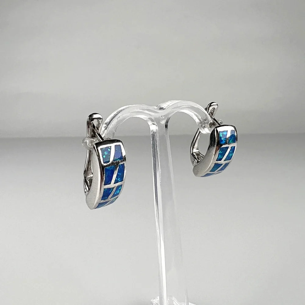 Cercei drop opal leverback din argint 925, 20 mm - vedere 1