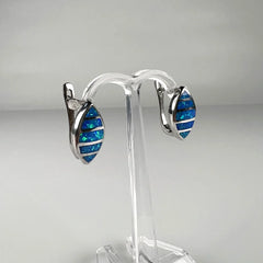Cercei drop opal leverback din argint 925, 15 mm - vedere 1