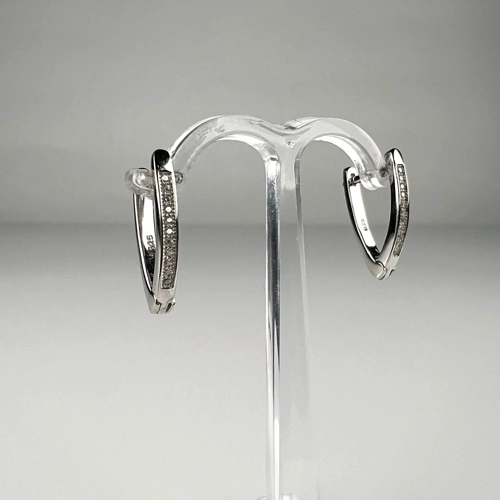 Cercei drop zirconia cu prindere leverback din argint 925 - vedere 1