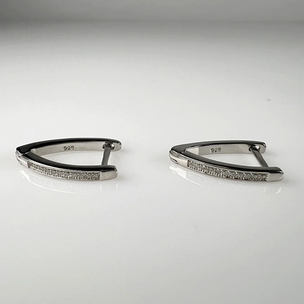 Cercei drop zirconia cu prindere leverback din argint 925 - vedere 2