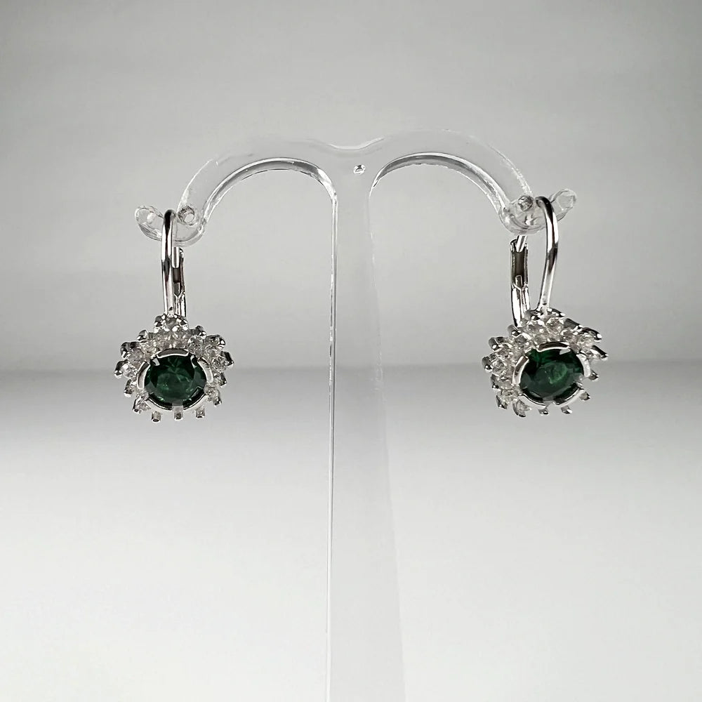Cercei drop zirconia leverback argint 925 eleganti 18mm - vedere 1