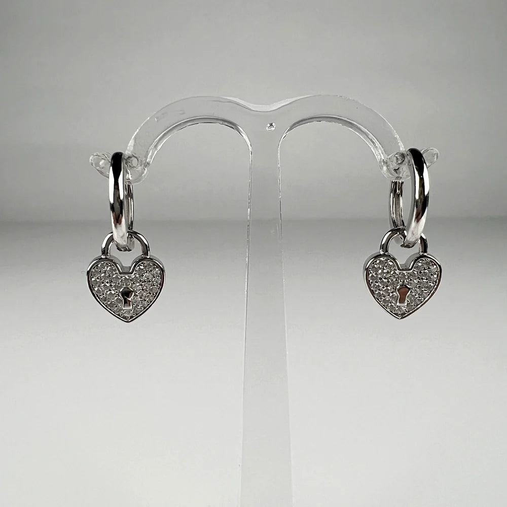 Cercei drop zirconia leverback din argint 925, 19 mm - vedere 1