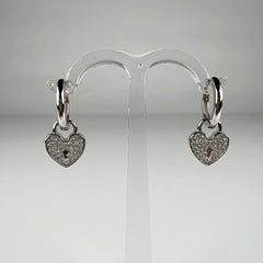 Cercei drop zirconia leverback din argint 925, 19 mm - vedere 1