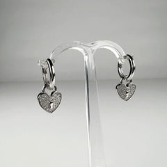 Cercei drop zirconia leverback din argint 925, 19 mm - vedere 2