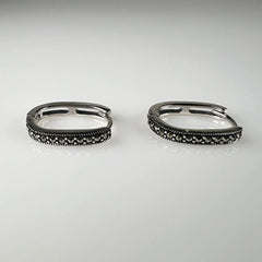 Cercei creole marcasite argint 925 - 19mm - vedere 2