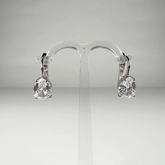 Cercei drop zirconia cu prindere leverback din argint 925 - vedere 1