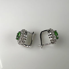 Cercei creole zirconia leverback din argint 925 - 13mm - vedere 2