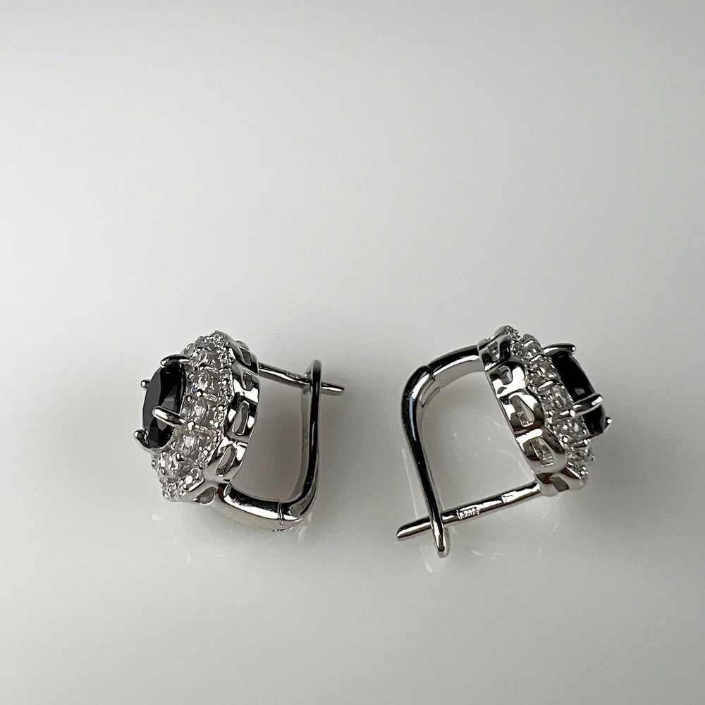 Cercei creole zirconia leverback din argint 925 - vedere 2