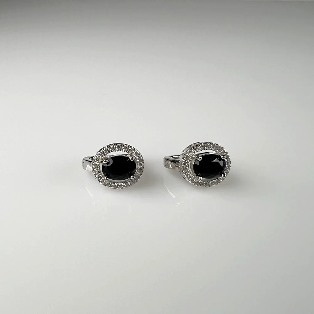 Cercei creole zirconia cu prindere leverback din argint 925 - vedere 1