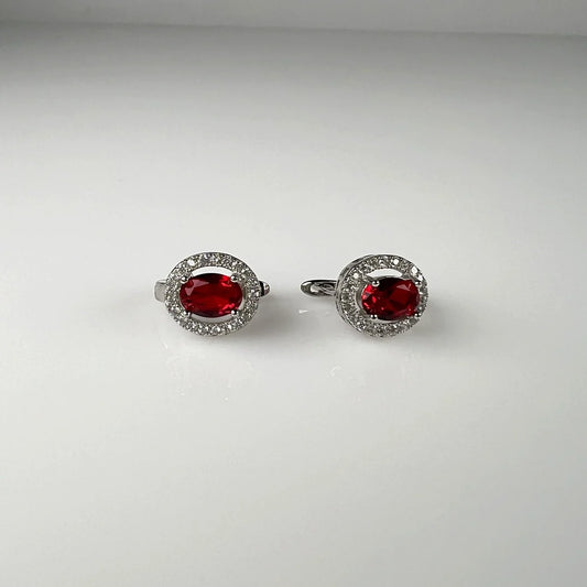 Cercei creole zirconia cu prindere leverback din argint 925 - vedere 1