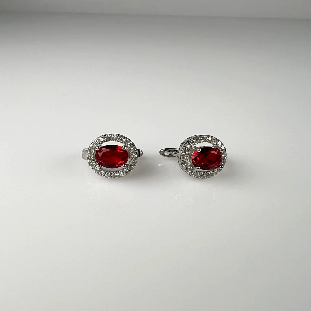 Cercei creole zirconia cu prindere leverback din argint 925 - vedere 1