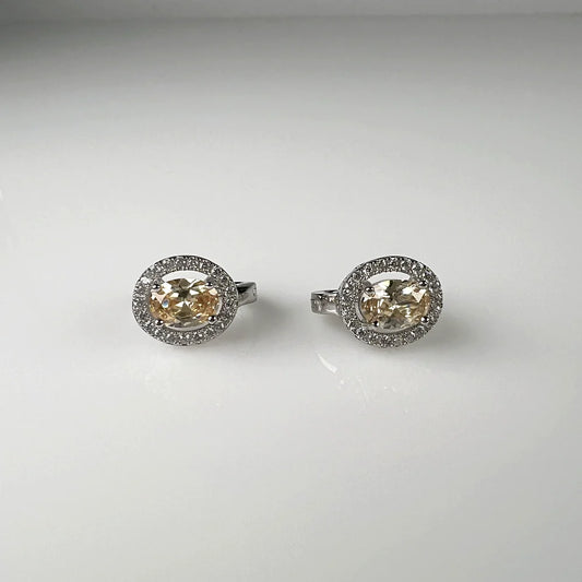 Cercei creole zirconia cu prindere leverback din argint 925 - vedere 1