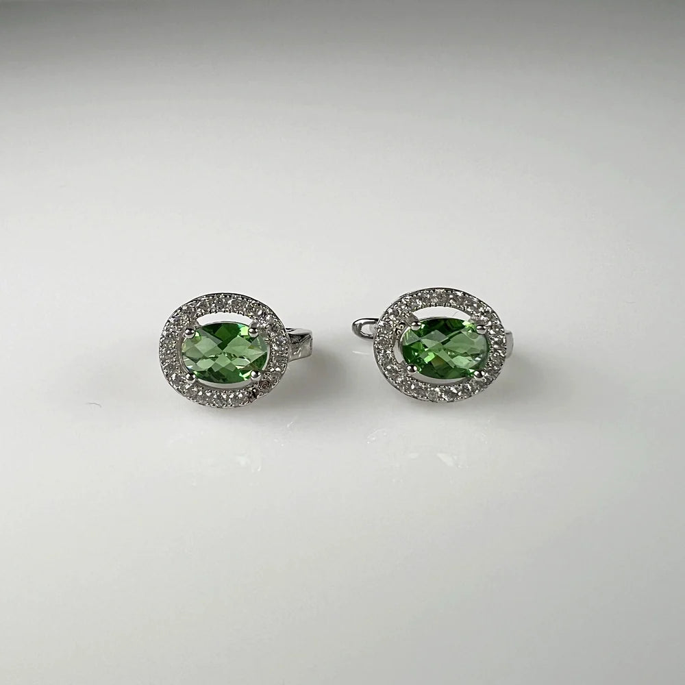 Cercei creole zirconia leverback argint 925, 13mm - vedere 1