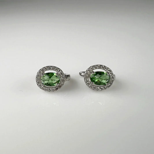 Cercei creole zirconia leverback argint 925, 13mm - vedere 1