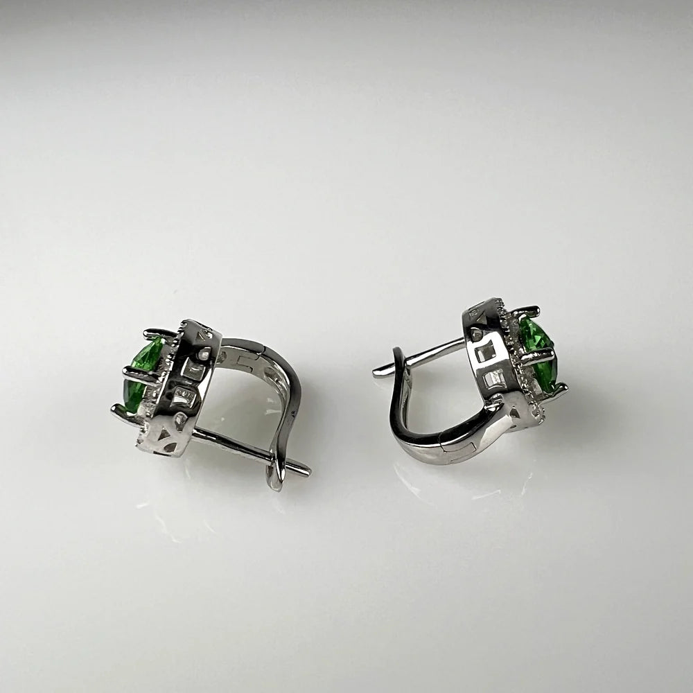 Cercei creole zirconia leverback argint 925, 13mm - vedere 2