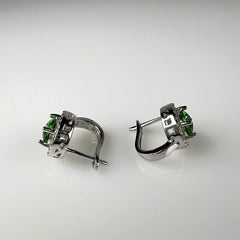 Cercei creole zirconia leverback argint 925, 13mm - vedere 2