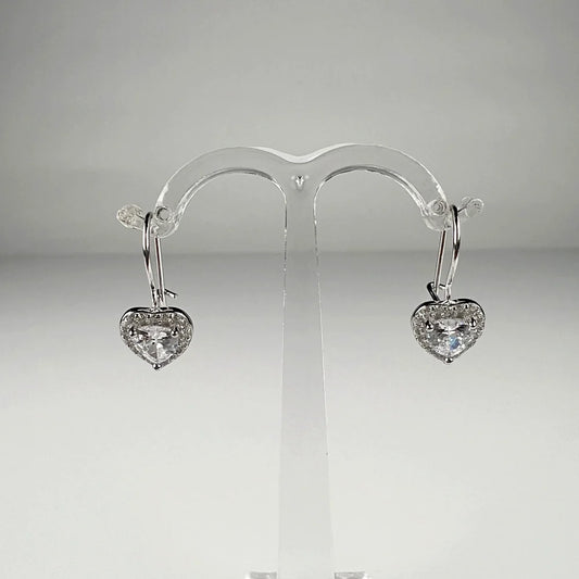 Cercei drop zirconia cu prindere leverback din argint 925 - vedere 1