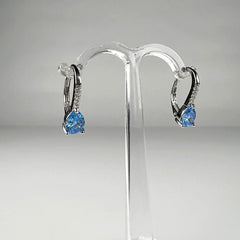 Cercei drop zirconia cu prindere leverback din argint 925 - vedere 2