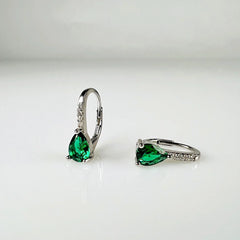Cercei drop zirconia cu prindere leverback din argint 925 - vedere 1