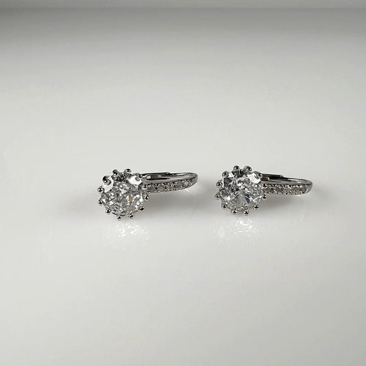 Cercei drop zirconia cu prindere leverback din argint 925 - vedere 1