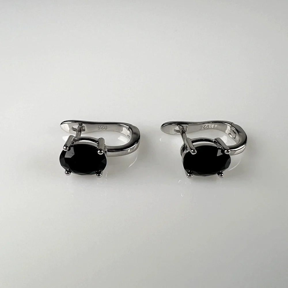 Cercei creole zirconia cu prindere leverback din argint 925 - vedere 1
