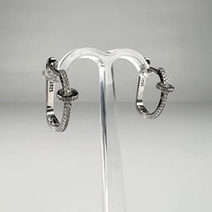 Cercei creole zirconia leverback din argint 925 18mm - vedere 2