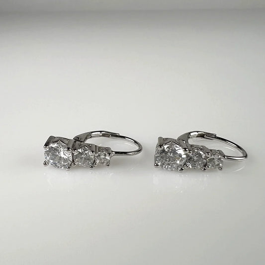 Cercei drop zirconia cu prindere leverback din argint 925 - vedere 1