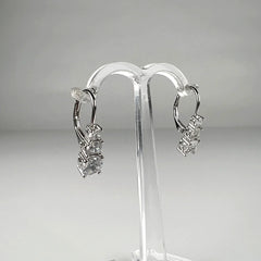 Cercei drop zirconia cu prindere leverback din argint 925 - vedere 2