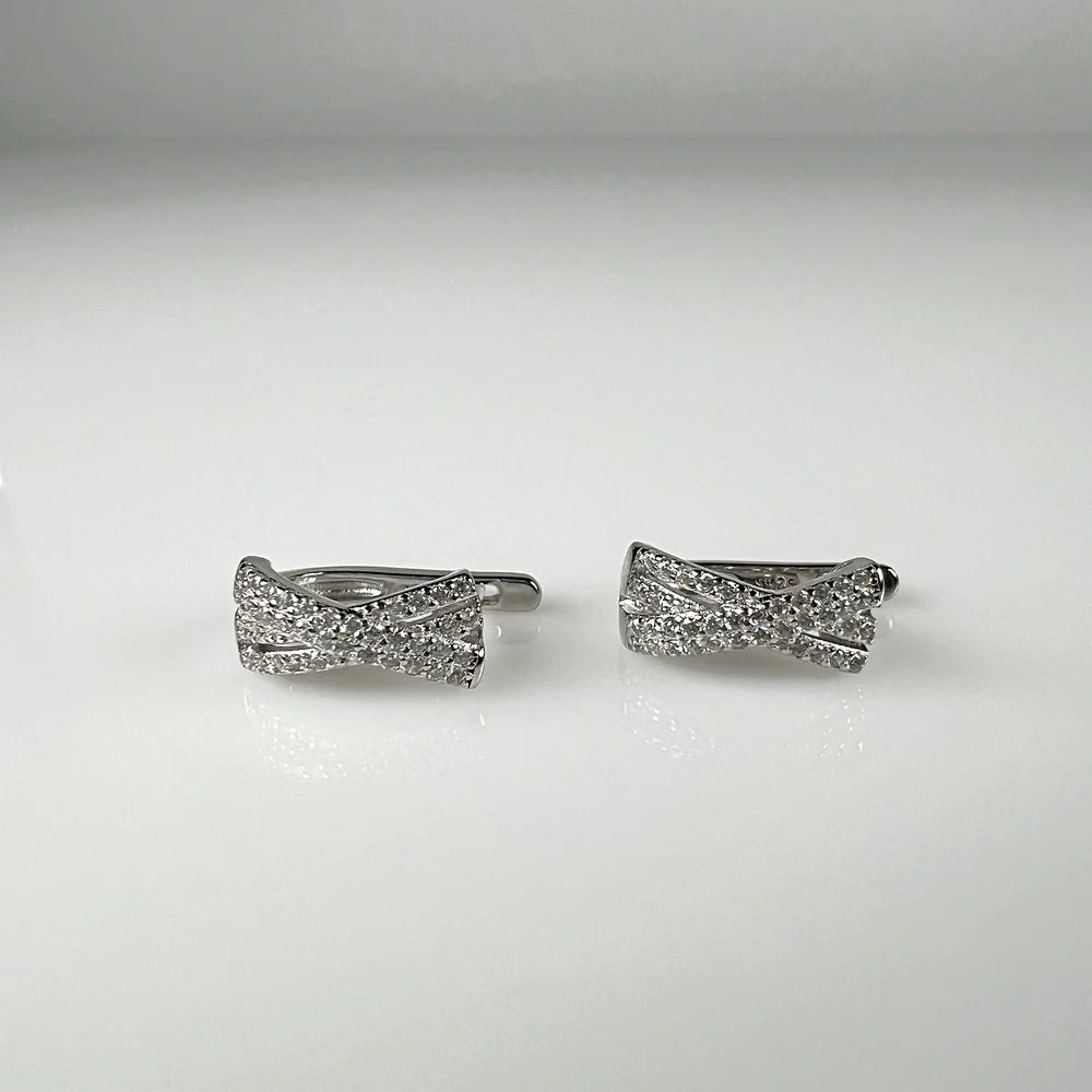 Cercei creole zirconia argint 925 leverback 12mm - vedere 1
