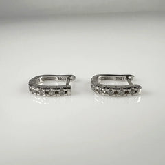 Cercei creole zirconia leverback argint 925 14mm - vedere 1
