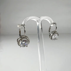 Cercei drop zirconia cu prindere leverback din argint 925 - vedere 2