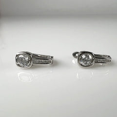 Cercei drop zirconia leverback argint 925 eleganti 15mm - vedere 1