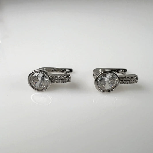 Cercei drop zirconia cu prindere leverback din argint 925 - vedere 1
