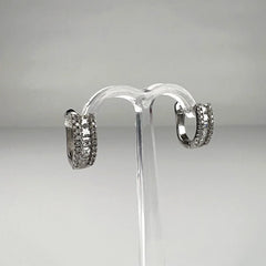 Cercei creole zirconia cu prindere leverback din argint 925 - vedere 2