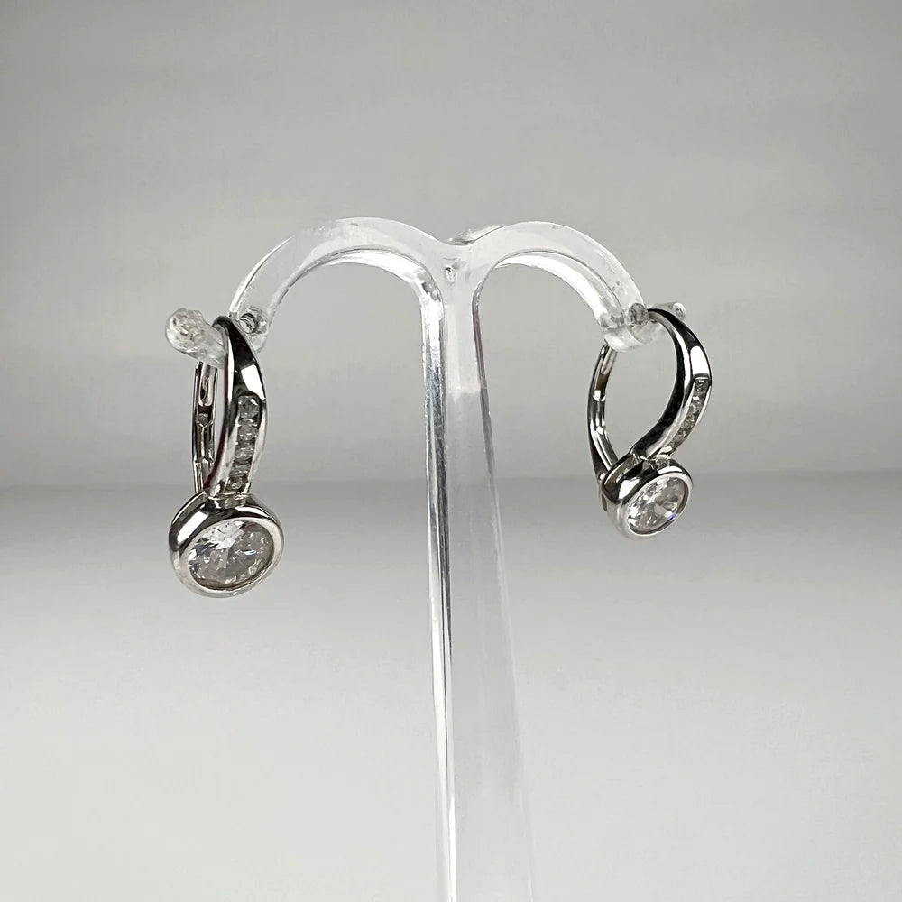 Cercei drop zirconia cu prindere leverback din argint 925 - vedere 2