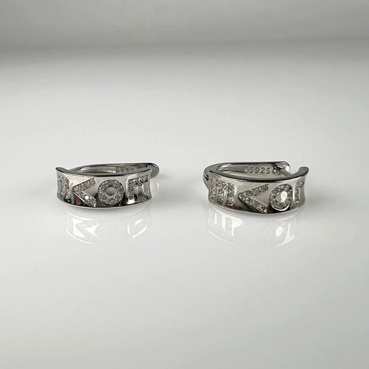 Cercei creole argint 925 cu zirconia si prindere leverback 14mm - vedere 1