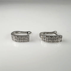 Cercei creole zirconia leverback argint 925, 13mm - vedere 1