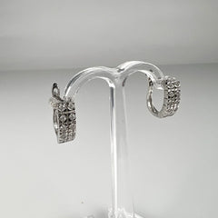 Cercei creole zirconia leverback argint 925, 13mm - vedere 2