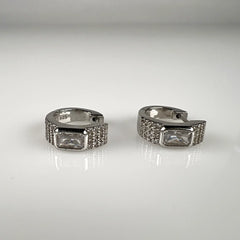 Cercei creole zirconia leverback din argint 925 - vedere 1