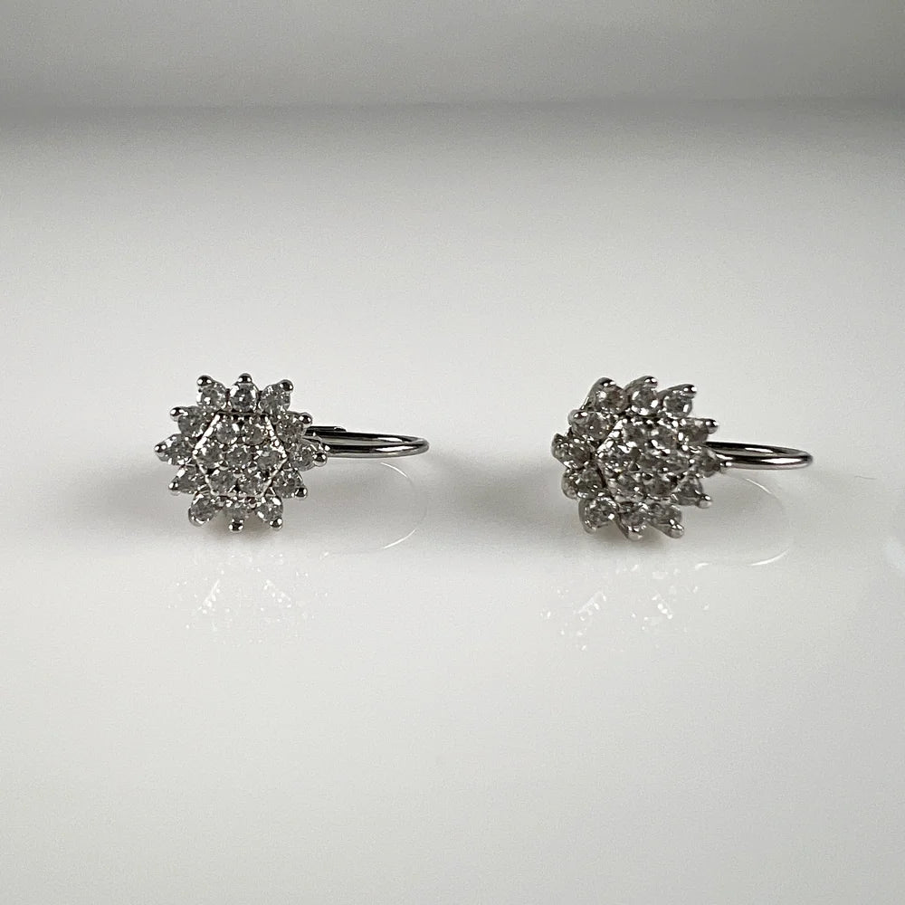 Cercei drop zirconia cu prindere leverback din argint 925 - vedere 1