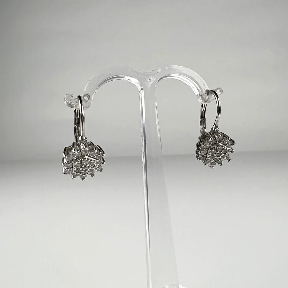 Cercei drop zirconia cu prindere leverback din argint 925 - vedere 2