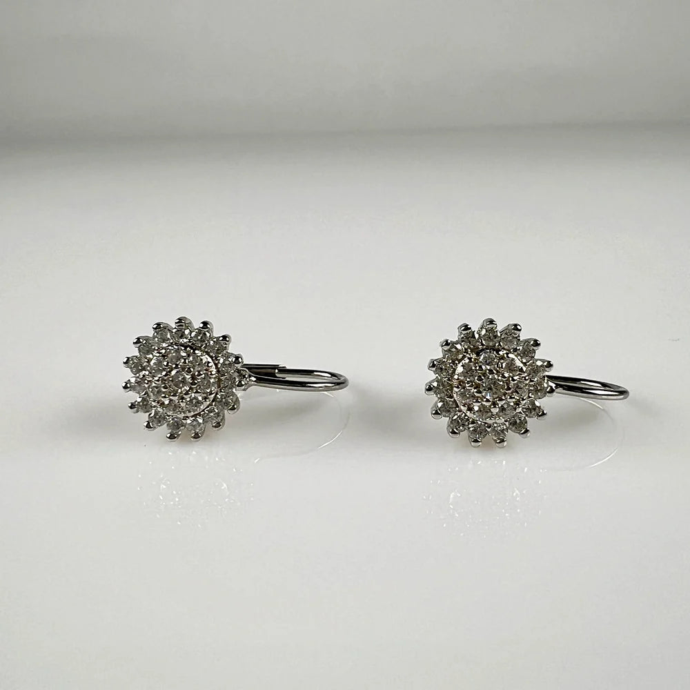 Cercei drop zirconia cu prindere leverback din argint 925 - vedere 1