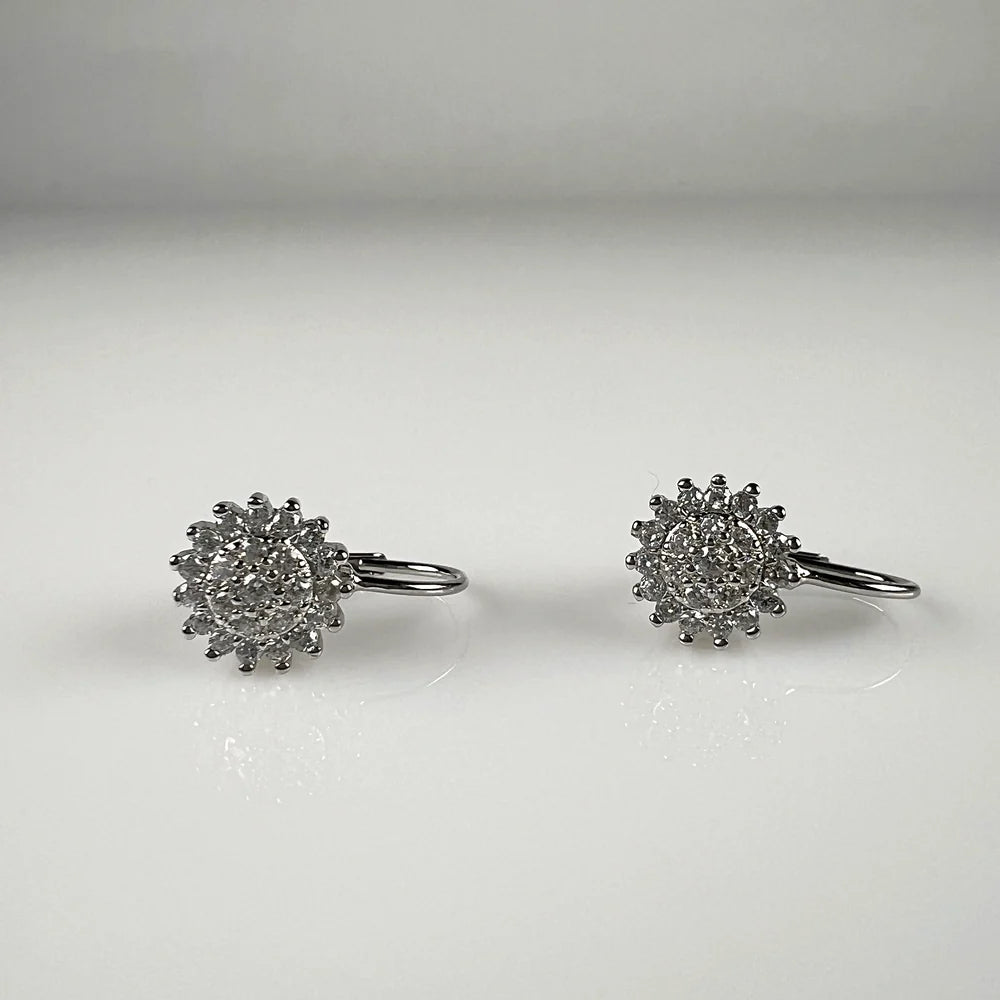 Cercei drop zirconia cu prindere leverback din argint 925 - vedere 1